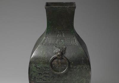 图片[2]-Fang wine vessel with hunting scene pattern, early Warring States Period, c. 5th to 4th century B.C.E.-China Archive
